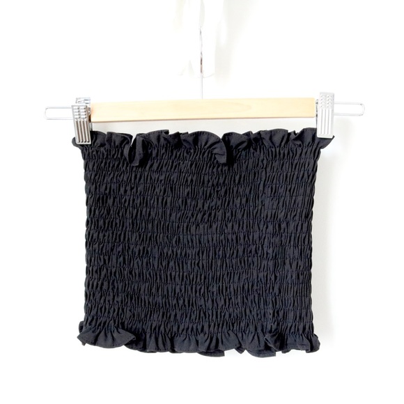 Frill Trim Smocked Tube Top - Picture 3 of 5